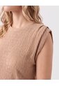Camiseta Texturizada Sin Mangas Para Mujer  Para Mujer Café Patprimo de Patprimo