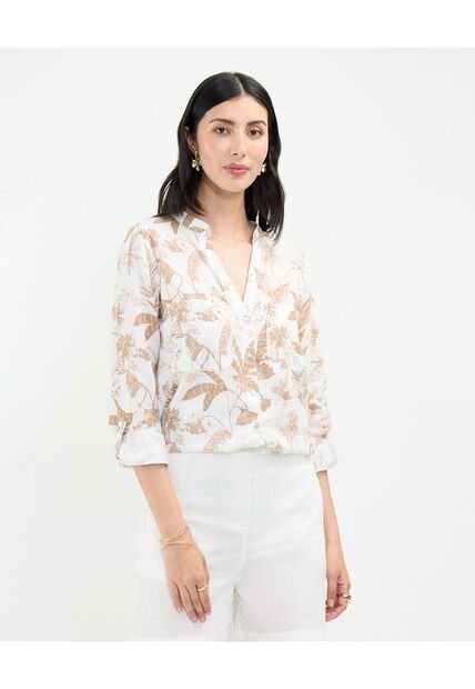 Blusa Para Mujer Manga Larga Color Café Marca Patprimo #30123453