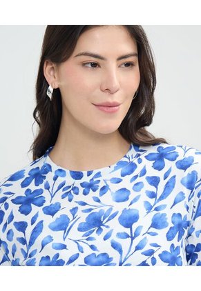 Camiseta Para Mujer Manga Corta Cuello Redondo Color Azul  Marca Patprimo #30093671