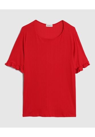 Camiseta  Para Mujer Manga Corta Cuello Redondo Color Rojo Marca Patprimo #14091457 Patprimo