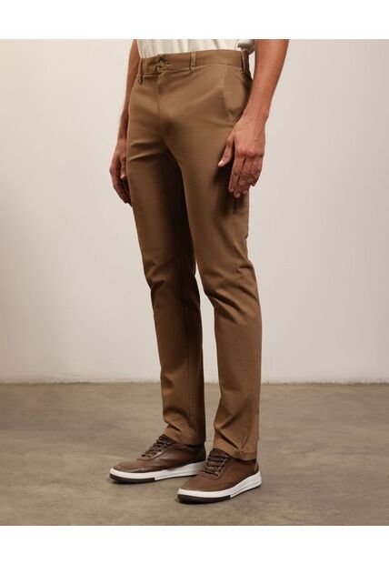 Pantalón Clásico  De Corte Recto  Para Hombre Café Patprimo