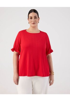 Camiseta  Para Mujer Manga Corta Cuello Redondo Color Rojo Marca Patprimo #14091457