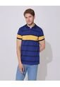 Polo Preteñida, Cuello Y Puños Tejidos, Silueta Slim Fit Azul  Para Hombre Azul Patprimo de Patprimo