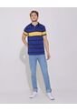 Polo Preteñida, Cuello Y Puños Tejidos, Silueta Slim Fit Azul  Para Hombre Azul Patprimo de Patprimo