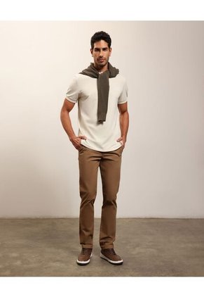 Pantalón Clásico De Corte Recto Para Hombre Café Patprimo
