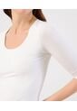 Amiseta De Cuello Amplio Y Manga 3/4   Para Mujer Blanco Patprimo de Patprimo