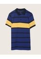 Polo Preteñida, Cuello Y Puños Tejidos, Silueta Slim Fit Azul  Para Hombre Azul Patprimo de Patprimo