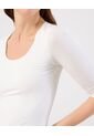Amiseta De Cuello Amplio Y Manga 3/4   Para Mujer Blanco Patprimo de Patprimo