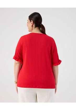 Camiseta  Para Mujer Manga Corta Cuello Redondo Color Rojo Marca Patprimo #14091457