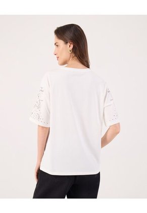 Camiseta Para Mujer Manga Corta Cuello Redondo Color Blanco Marca Patprimo #30093834