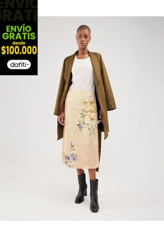 Falda Para Mujer Medio Color Amarillo  Marca Patprimo #30140380 Patprimo