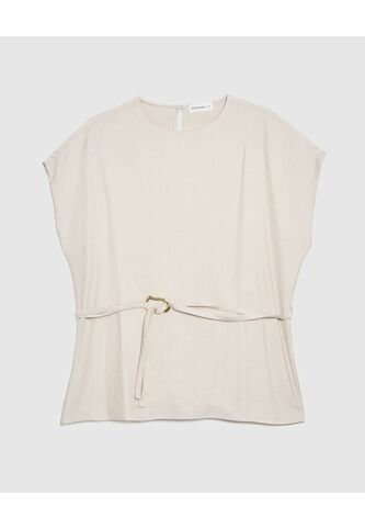 Blusa Para Mujer Manga Corta Color Crema Marca Patprimo #14121404 Patprimo