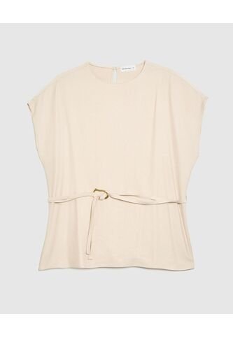 Blusa Para Mujer Manga Corta Color Beige Marca Patprimo #14121404 Patprimo