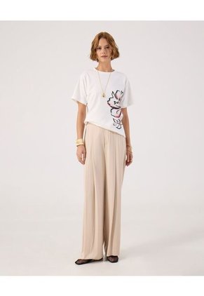 Camiseta Para Mujer Manga Corta Cuello Redondo Color Blanco Marca Patprimo #30093859