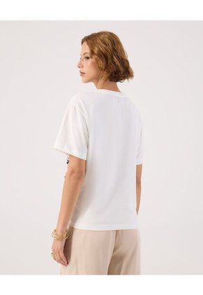 Camiseta Para Mujer Manga Corta Cuello Redondo Color Blanco Marca Patprimo #30093859