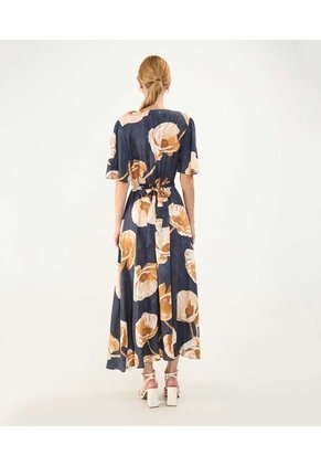 Vestido Para Mujer Manga Corta Color Azul Oscuro Marca Patprimo #30171019