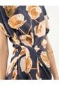 Blusa Estampada Con Anudado  Para Mujer Azul Patprimo de Patprimo