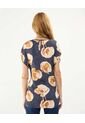 Blusa Estampada Con Anudado  Para Mujer Azul Patprimo de Patprimo