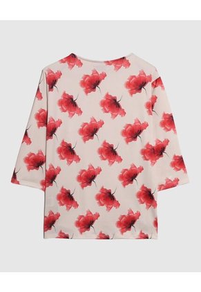 Camiseta  Para Mujer Manga 3/4 Cuello Redondo Color Rojo Marca Patprimo #14091456