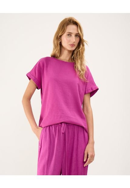 Blusa Para Mujer Manga Corta Color Morado Marca Patprimo #30123394