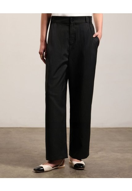 Pantalón De Sastrería Recto Para Mujer  Para Mujer Negro Patprimo