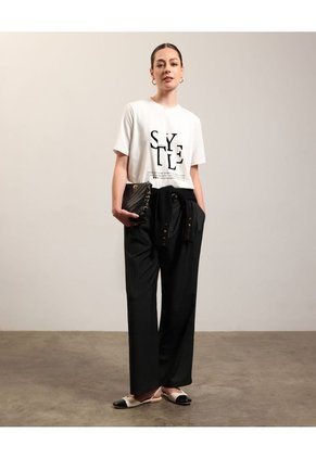 Pantalón De Sastrería Recto Para Mujer  Para Mujer Negro Patprimo