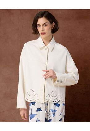 Chaqueta  Para Mujer Trucker Color Blanco Marca Patprimo #30080605