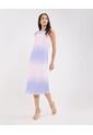 Vestido Satinado Estampado  Para Mujer Azul Patprimo de Patprimo