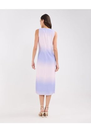 Vestido Satinado Estampado  Para Mujer Azul Patprimo