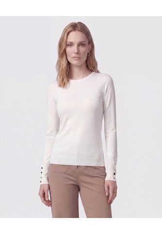 Saco Cuello Redondo Con Botones En Puños  Para Mujer Blanco Patprimo Patprimo