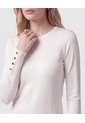 Saco Cuello Redondo Con Botones En Puños  Para Mujer Blanco Patprimo de Patprimo