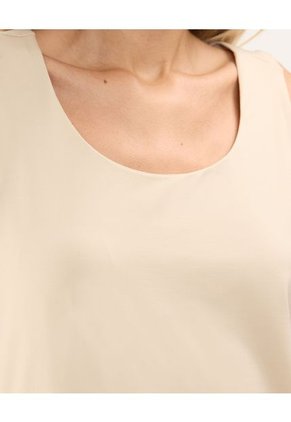 Camiseta Para Mujer Manga Sisa Cuello Redondo Color Beige Marca Patprimo #30093591