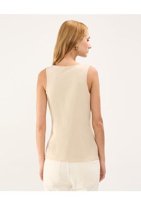 Camiseta Para Mujer Manga Sisa Cuello Redondo Color Beige Marca Patprimo #30093591