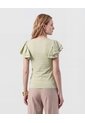 Camiseta Con Mangas De Volantes   Para Mujer Verde Patprimo de Patprimo