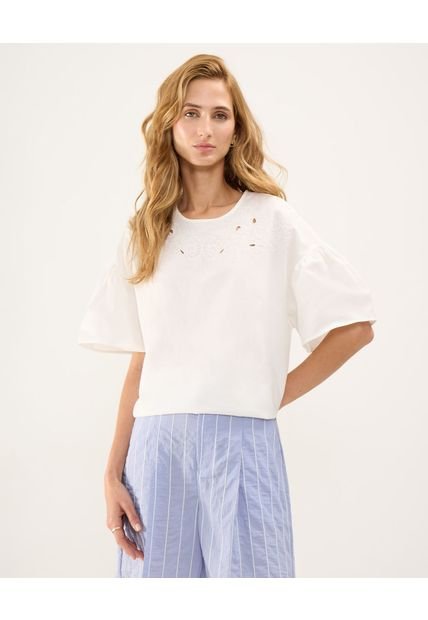 Blusa Para Mujer Manga Corta Color Blanco Marca Patprimo #30123381