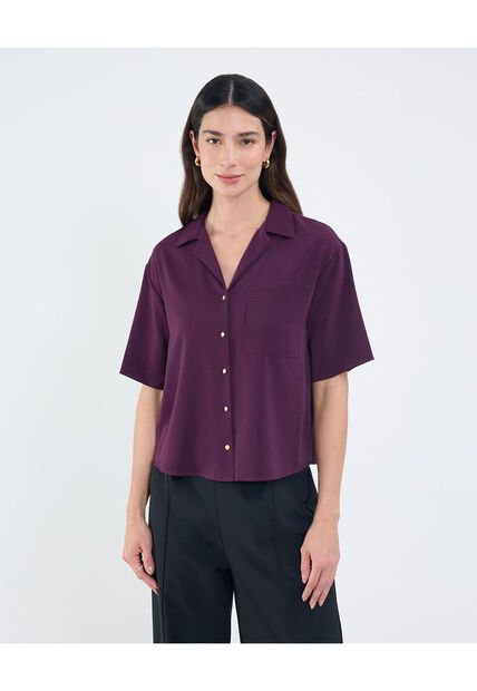 Camisa Para Mujer Manga Corta Color Morado Marca Patprimo #30010720