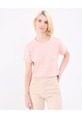 Camiseta Para Mujer Manga Corta Cuello Redondo Color Rosa Marca Patprimo #30093681 Patprimo