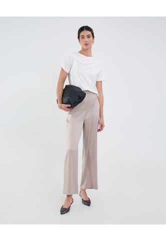 Pantalón Casual Tiro Alto  Para Mujer Café Patprimo Patprimo