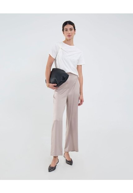 Pantalón Casual Tiro Alto  Para Mujer Café Patprimo