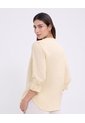 Blusa Manga Larga Unicolor   Para Mujer Amarillo Patprimo de Patprimo