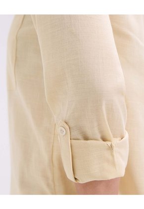 Blusa Manga Larga Unicolor   Para Mujer Amarillo Patprimo