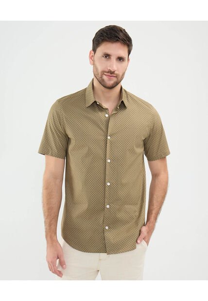 Camisa Para Hombre Manga Corta Sin Bolsillo Cuello Formal C Color Café Marca Patprimo #44013113