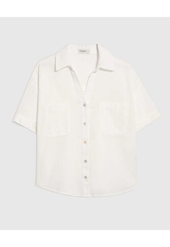 Camisa Para Mujer Manga Corta Color Crema Marca Patprimo #30010677 Patprimo