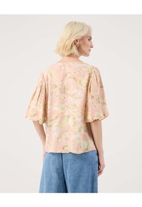 Blusa Emanga Globo Estampada  Para Mujer Rosa Patprimo
