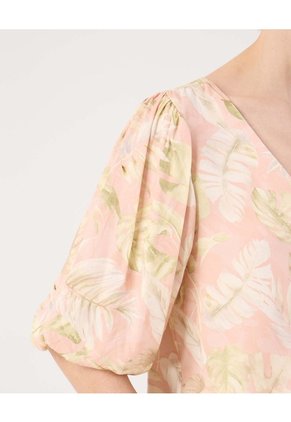 Blusa Emanga Globo Estampada  Para Mujer Rosa Patprimo