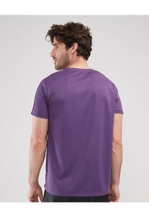 Camiseta Manga Corta Cuello V Con Grabado Laser  Para Hombre Morado Patprimo
