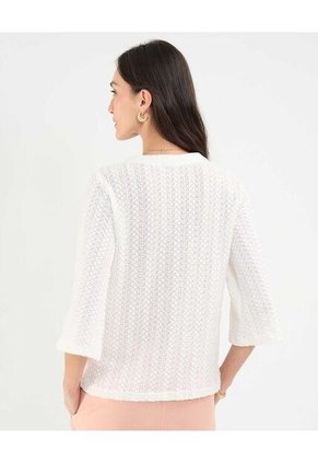 Camiseta Para Mujer Manga 3/4 Cuello Redondo Color Crema Marca Patprimo #30093647