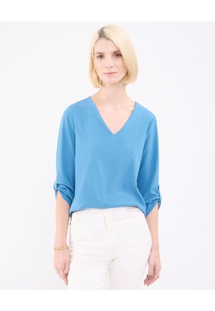 Blusa Para Mujer Manga 3/4 Color Azul Marca Patprimo #30123449