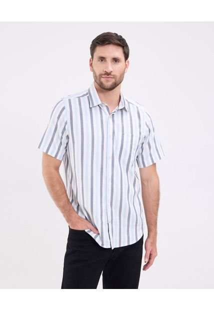 Camisa Para Hombre Manga Corta Sin Bolsillo Cuello Casual M Color Azul Marca Patprimo #44013159
