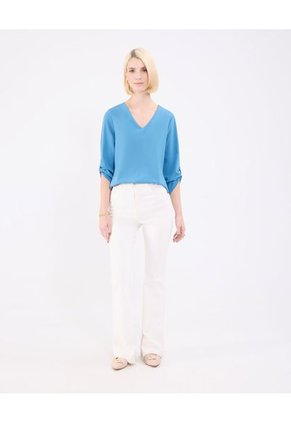 Blusa Para Mujer Manga 3/4 Color Azul Marca Patprimo #30123449